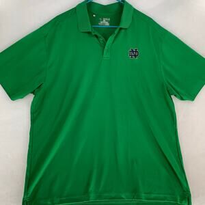 Men's Under Armour Green Notre Dame Fighting Irish Wordmark T2 Polo Size 2XL